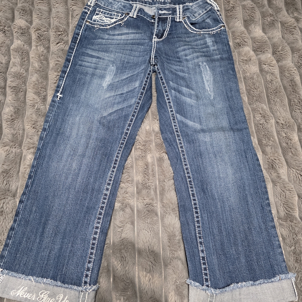 Cowgirl Tuff Blue Ankle Jeans